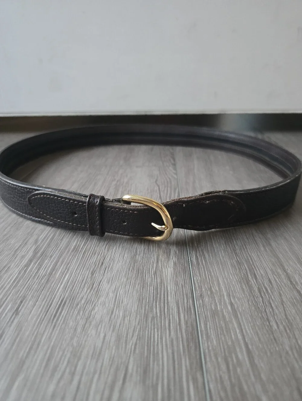Orvis Leather Money Belt  Zipper Pocket Travel Brown Brass Buckle Vintage Sz 38
